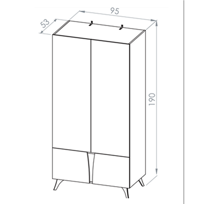 Armoire - H.190 x L.95 x P.53 cm - TOSCANE