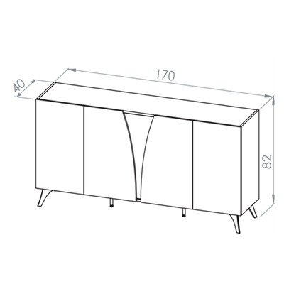 Commode - H.82 x L.170 x P.40 cm - TOSCANE