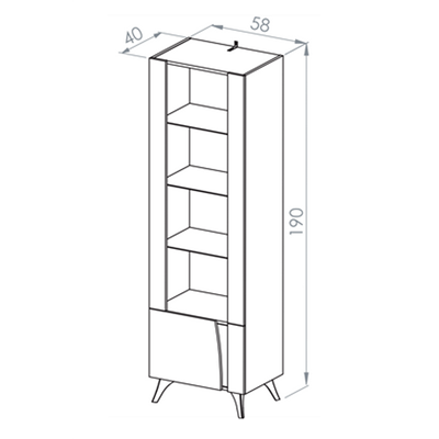Armoire - H.190 x L.58 x P.40 cm - Gauche - TOSCANE