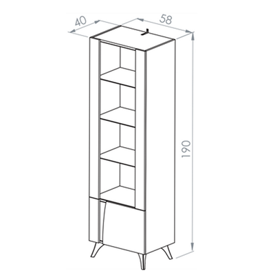 Armoire - H.190 x L.58 x P.40 cm - Droite - TOSCANE