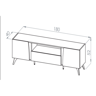 Meuble TV - H.52 x L.180 x P.40 cm - TOSCANE