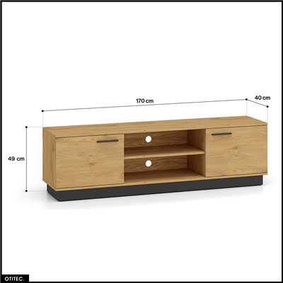 Meuble TV - H.49 x L.170 x P.40 cm - MODEST
