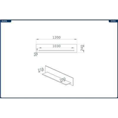Étagère Murale - H.23 x L.120 x P.22 cm - MARIN
