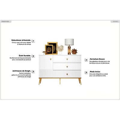 Commode - H.85 x L.120 x P.40 cm - PRESTIGE
