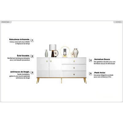 Commode - H.85 x L.160 x P.40 cm - PRESTIGE