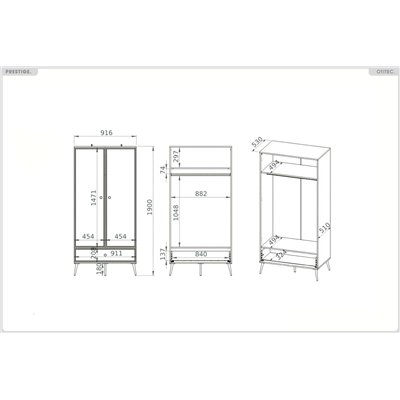 Garde Robe - H.190 x L.92 x P.53 cm - PRESTIGE