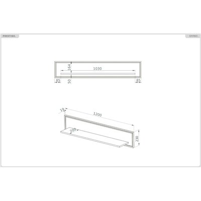 Étagère Murale - H.23 x L.120 x P.22 cm - PRESTIGE