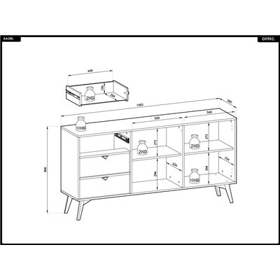 Commode - L.158 x H.80 x P.38 cm - KAORI