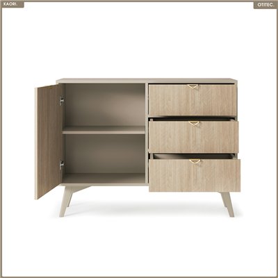 Commode - L.106 x H.80 x P.38 cm - 3 tiroirs - KAORI