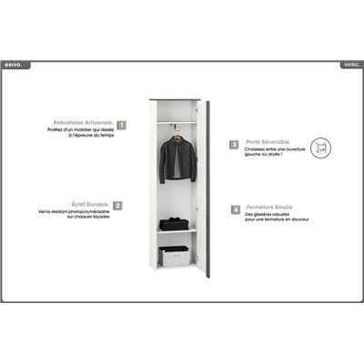 Garde robe - H.198 x L.54 x P.34 cm - GRIVO