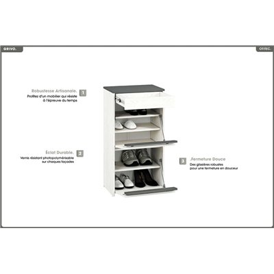 Meuble à chaussures - H.94 x L.50 x P.34 cm - GRIVO