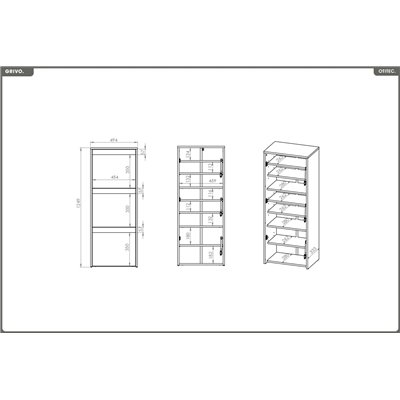 Meuble à chaussures - H.125 x L.50 x P.34 cm - GRIVO