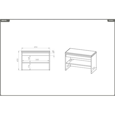 Banc à chaussures - H.47 x L.70 x P.34 cm - GRIVO
