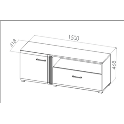 Meuble TV - H.47 x L.150 x P.42 cm - ADAGY
