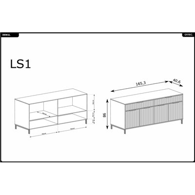 Commode - L.165 x H.86 x P.40 cm - Cashmere - DENIA