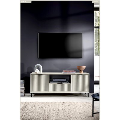 Meuble TV - L.135 x H.56 x P.40 cm - Cashmere - DENIA