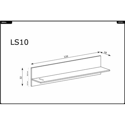 Étagère murale - L.120 x H.32 x P.18 cm - Indigo - DENIA