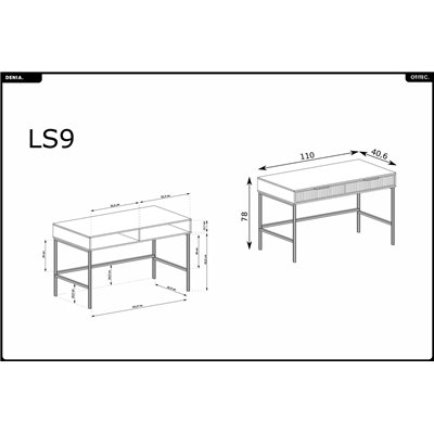 Console / Coiffeuse - L.110 x H.78 x P.40 cm - Indigo - DENIA