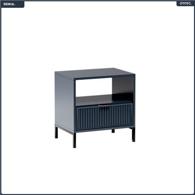 Table de chevet - L.54 x H.54 x P.40 cm - Indigo - DENIA