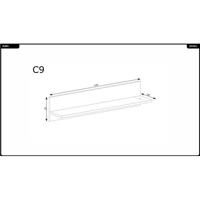 Étagère murale - L.120 x H.32 x P.18 cm - KAVI