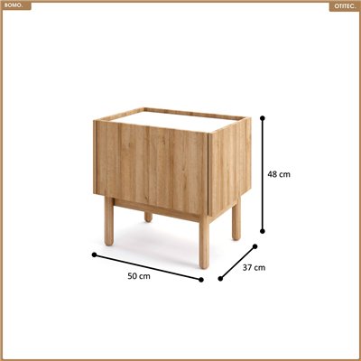 Table de chevet - L.50 x H.48 x P.37 - BOMO