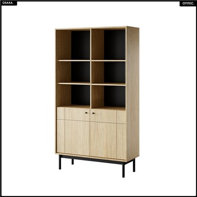 Bibliothèque ouverte – L.104 x H.185 x P.39 cm – OSAKA