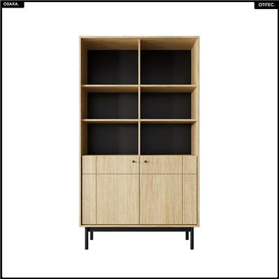 Bibliothèque ouverte – L.104 x H.185 x P.39 cm – OSAKA