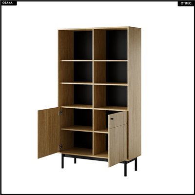 Bibliothèque ouverte – L.104 x H.185 x P.39 cm – OSAKA