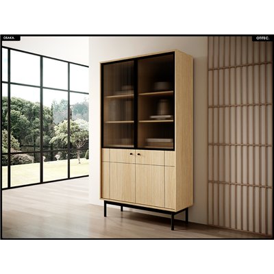 Bibliothèque vitrée – L.104 x H.185 x P.39 cm – OSAKA