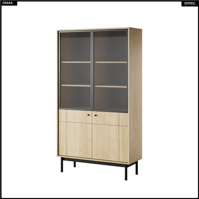 Bibliothèque vitrée – L.104 x H.185 x P.39 cm – OSAKA