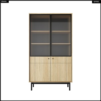 Bibliothèque vitrée – L.104 x H.185 x P.39 cm – OSAKA