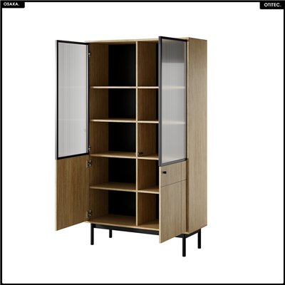 Bibliothèque vitrée – L.104 x H.185 x P.39 cm – OSAKA