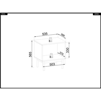 Table de chevet – L.54 x H.56 x P.39 cm – OSAKA