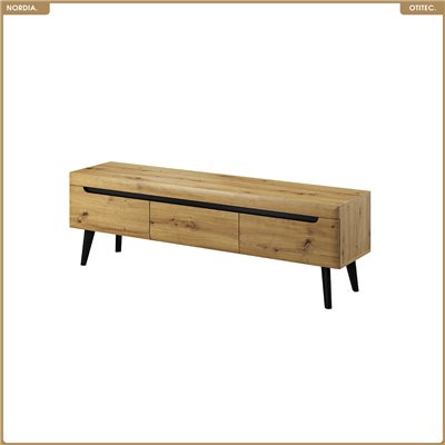 Meuble TV - L.160 x H.50 x P.40 cm - NORDIA