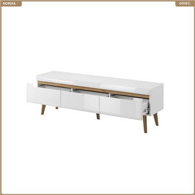 Meuble TV - L.160 x H.50 x P.40 cm - NORDIA