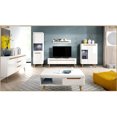 Meuble TV - L.160 x H.50 x P.40 cm - NORDIA