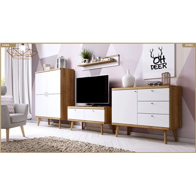 Meuble TV - L.107 x H.50 x P.40 cm - FJORA