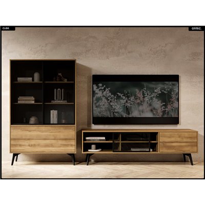 Meuble TV - L.180 x H.54 x P.39 cm - CLIDE