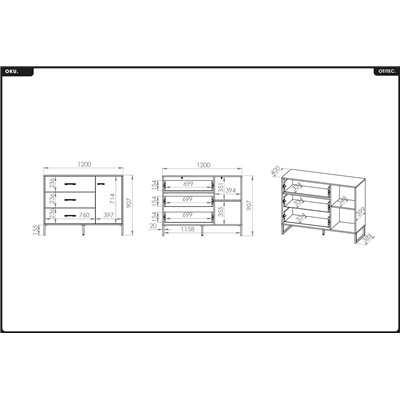 Commode - H.90 x L.120 x P.40 cm - OKU