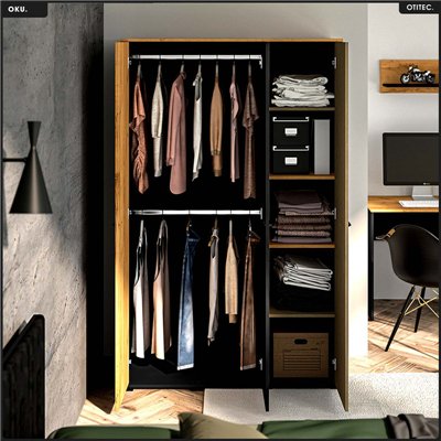 Garde robe - H.190 x L.120 x P.55 cm - OKU