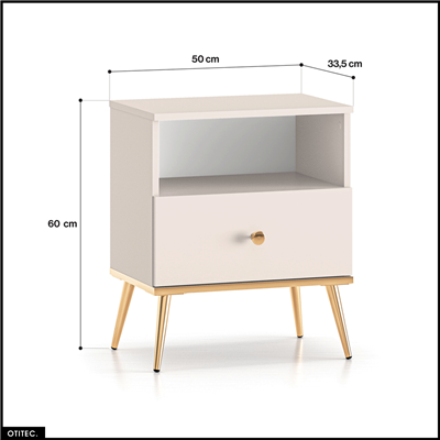 Table de chevet - H.54 x L.34 x L.50 cm - SELGY