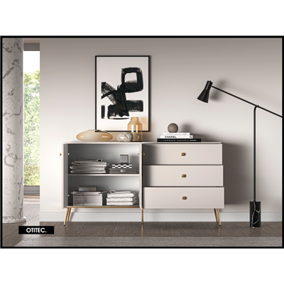 Commode - H.85 x L.40 x L.160 cm - SELGY - couleur Cachemire