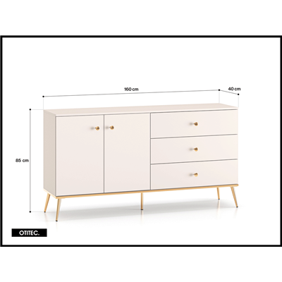 Commode - H.85 x L.40 x L.160 cm - SELGY - couleur Cachemire