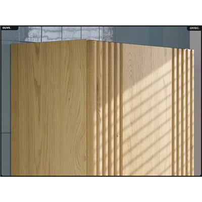 Colonne de salle de bain - H.140 x L.40 x P.25 - OLIVE - Chêne