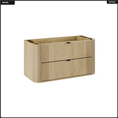 Meuble sous vasque - H.52 x L.100 x P.45 - OLIVE - Chêne