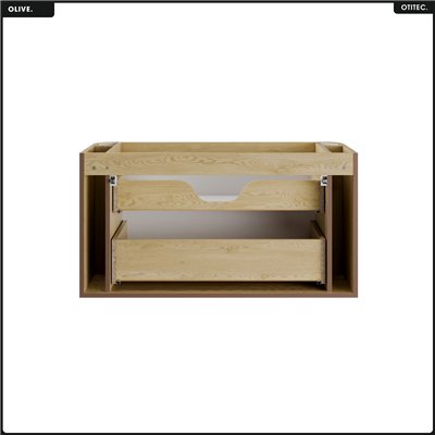 Meuble sous vasque - H.52 x L.100 x P.45 - OLIVE - Chêne