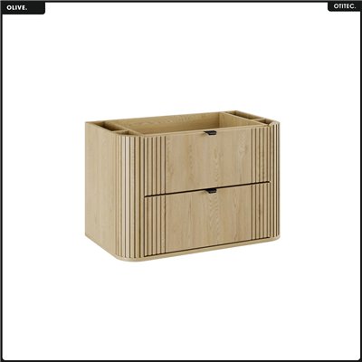 Meuble sous vasque - H.52 x L.80 x P.45 - OLIVE - Chêne