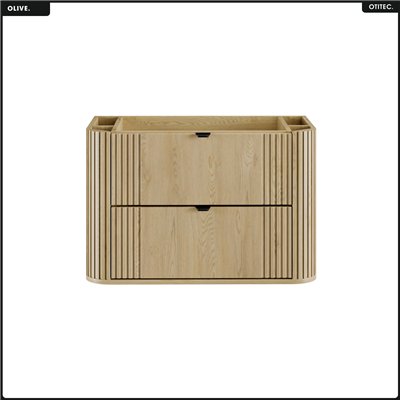 Meuble sous vasque - H.52 x L.80 x P.45 - OLIVE - Chêne