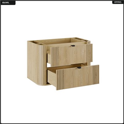 Meuble sous vasque - H.52 x L.80 x P.45 - OLIVE - Chêne