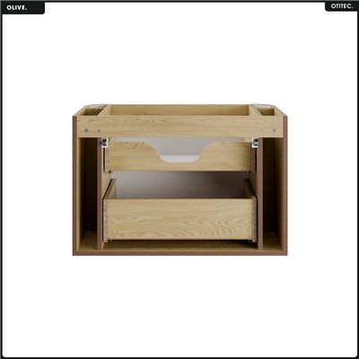 Meuble sous vasque - H.52 x L.80 x P.45 - OLIVE - Chêne